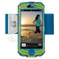 【山野賣客】美國NATHAN SonicBoom 音爆iPhone手臂套-綠/藍 智慧型手機套 iPhone5 運動手機袋 NA4921NEB