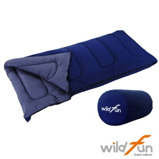 【山野賣客】WildFun 野放 可拼接方型親子睡袋 深藍/1100g填充 CX004 纖維睡袋 防潑水 可拼接