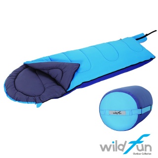 【山野賣客】WildFun 野放 抗菌防臭安心睡袋(水藍/深藍) AP004 纖維睡袋