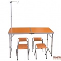 【山野賣客】 DJ-6732 實惠型鋁框桌椅組附燈架