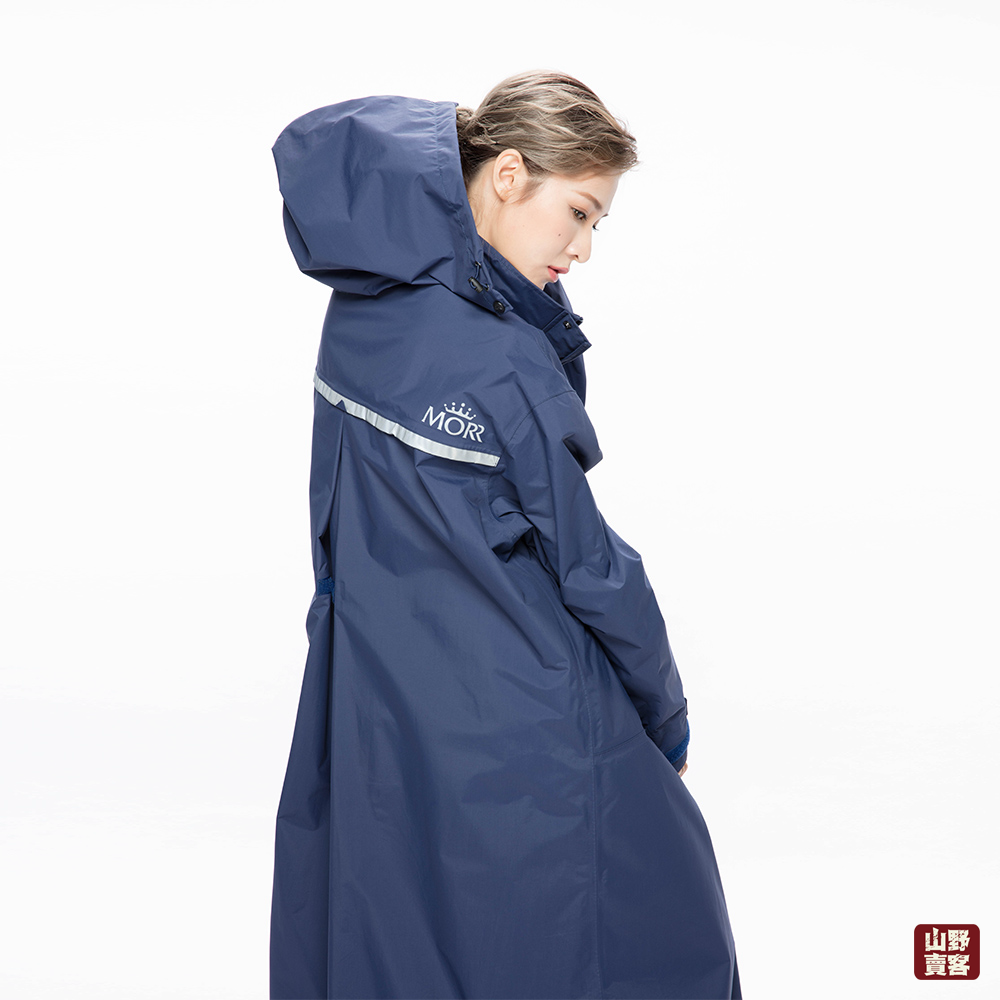 【山野賣客】2018新款 MORR 前開雨衣 機車雨衣 風雨衣 一件式雨衣 連身雨衣 NG0107-42 午夜藍