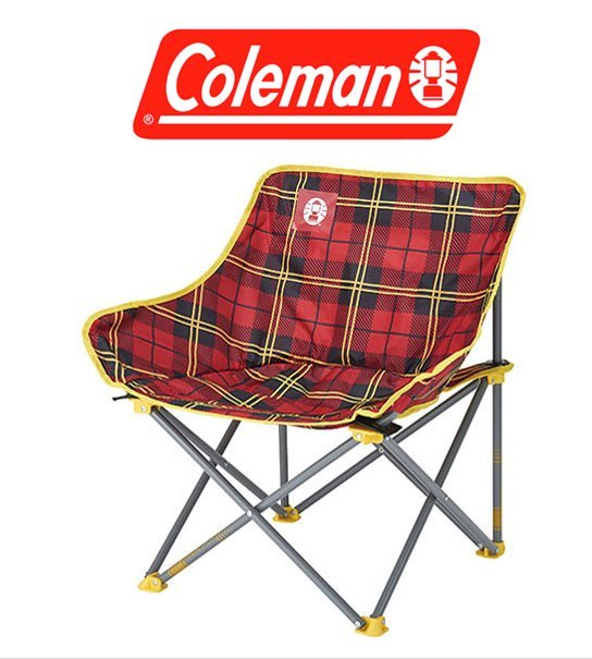 【山野賣客】美國Coleman CM-24761輕鬆椅(紅格子花) 月亮椅 盤腿椅 低腳椅