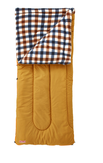 【山野賣客】Coleman CM-26648 0℃棕格紋刷毛睡袋 信封型睡袋 化纖睡袋 纖維睡袋 可全開併接