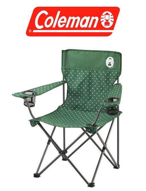 【山野賣客】美國ColemanCM-26735 度假休閒椅 折疊椅 雙扶手折疊椅 導演椅 露營椅 童軍椅 │圓點綠