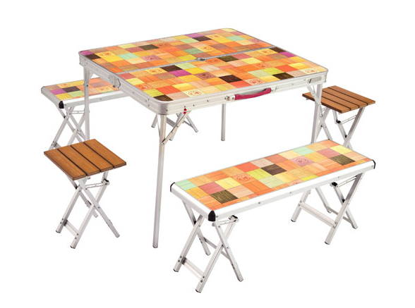 【山野賣客】Coleman CM-26757 自然風桌椅組 一桌四椅 摺疊桌 休閒桌 露營餐桌