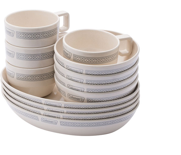 【山野賣客】Coleman CM-26765 晶格餐盤組/白 餐具組 碗 盤子 杯子