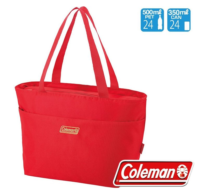 【山野賣客】Coleman CM-27221_莓果紅15L保冷手提袋 便當袋 行動冰箱 外出保冰袋 折疊冰桶