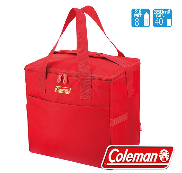 【山野賣客】Coleman CM-27237莓果紅 30L保冷手提袋 便當袋 母乳袋 行動冰箱 外出保冰購物袋 折疊冰桶