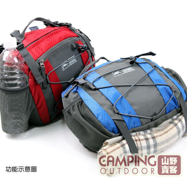 【山野賣客】 犀牛 RHINO G350 藍 紅 健行腰包 單肩包 側背包 水壺腰包 休閒腰包 運動腰包 馬拉松