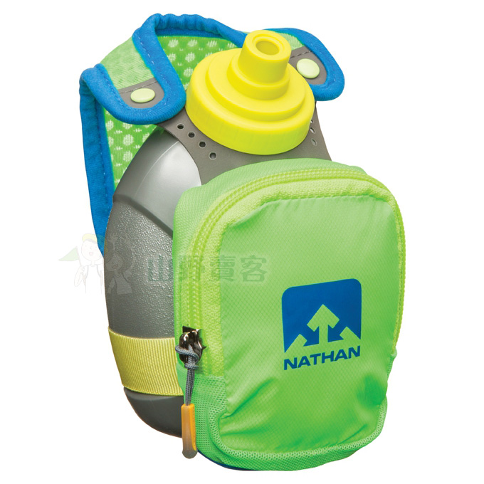 NATHAN QuickShot Plus手握壺(綠) 越野跑 馬拉松 三鐵 鐵人三項 登山 健行 NA4836NEB