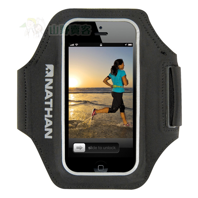 NATHAN SuperSonic iPhone手臂套-黑 智慧型手機套 iPhone5 運動手機袋 NA4920NB