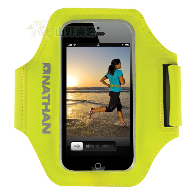 NATHAN SuperSonic iPhone手臂套-螢光黃 智慧型手機套 iPhone5 運動手機袋 NA4920NVY