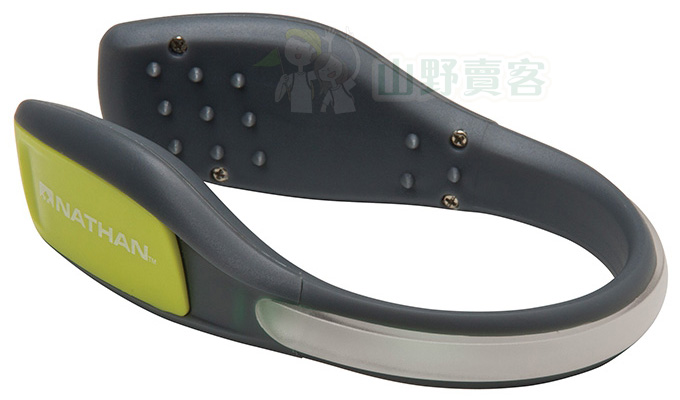 美國NATHAN 防水LED鞋環-螢光綠 NA5072NB 發光 可調鬆緊 夜間運動 晨跑 自行車