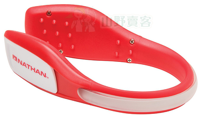 美國NATHAN 防水LED鞋環-紅 NA5072NTD 發光 可調鬆緊 夜間運動 晨跑 自行車