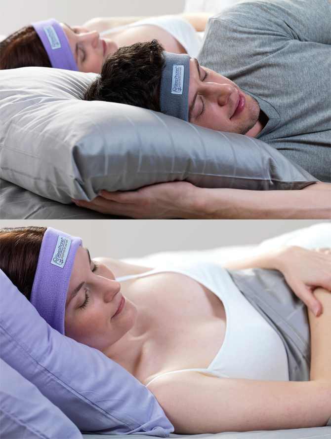 SleepPhones 睡眠耳機-紫色 美國原裝進口 絨布頭帶 旅行 失眠 MP3 音樂療法